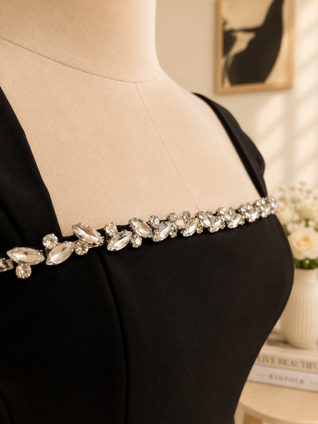 Black Rhinestones Dress