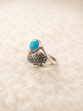 Turquoise feather ring