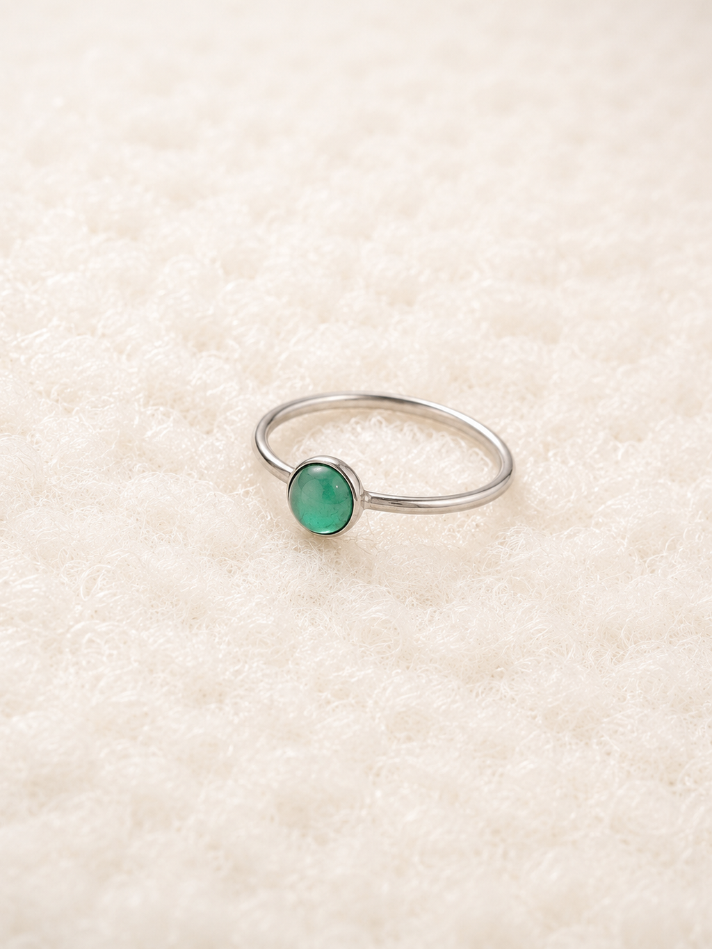 Green agate ring