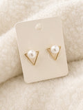 Triangle Pearl Earring