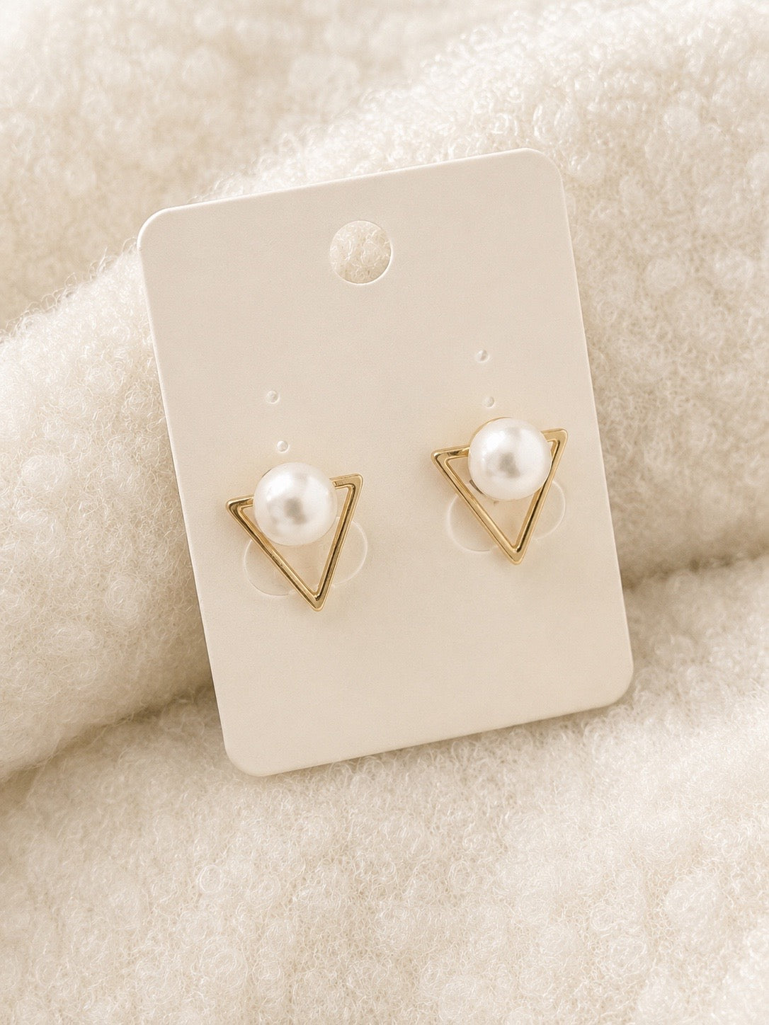 Triangle Pearl Earring