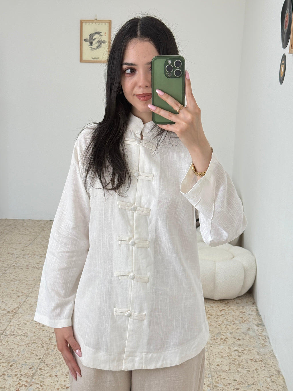 White frog clips shirt