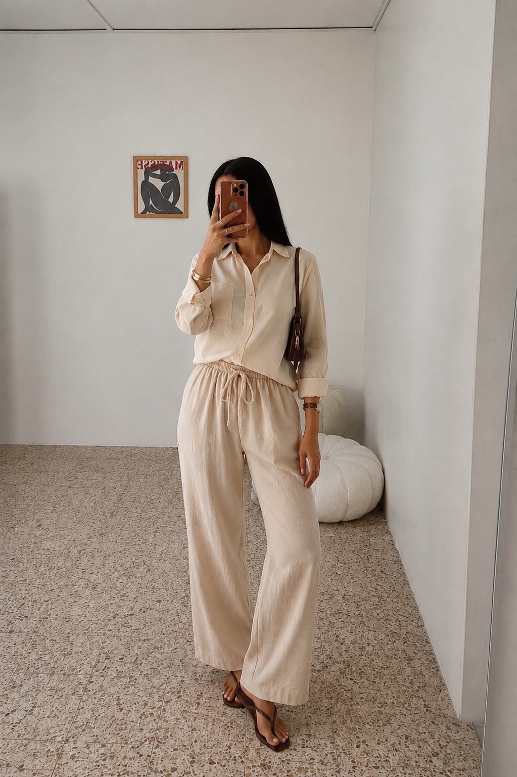 Off white linen pants