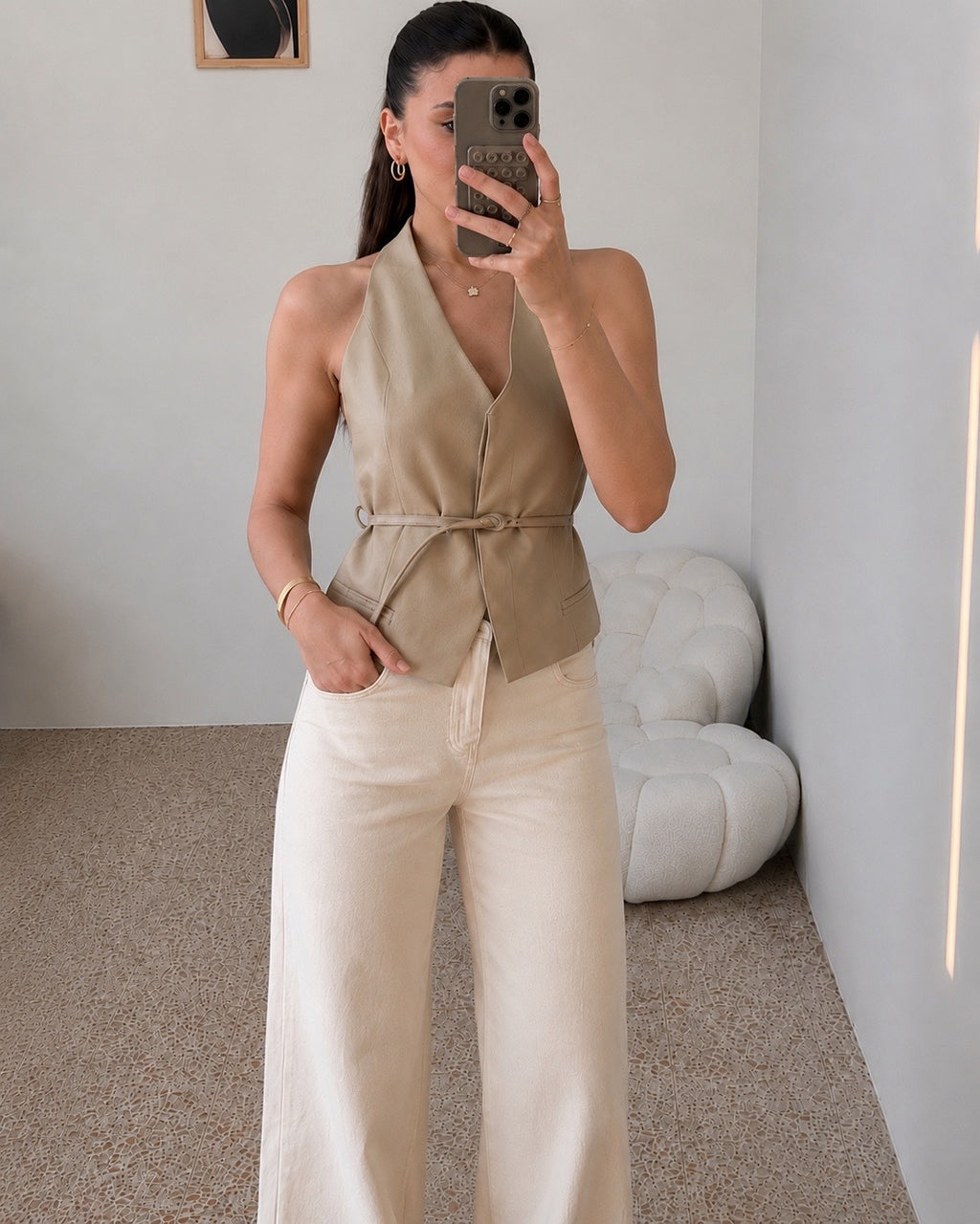 Beige Jeans