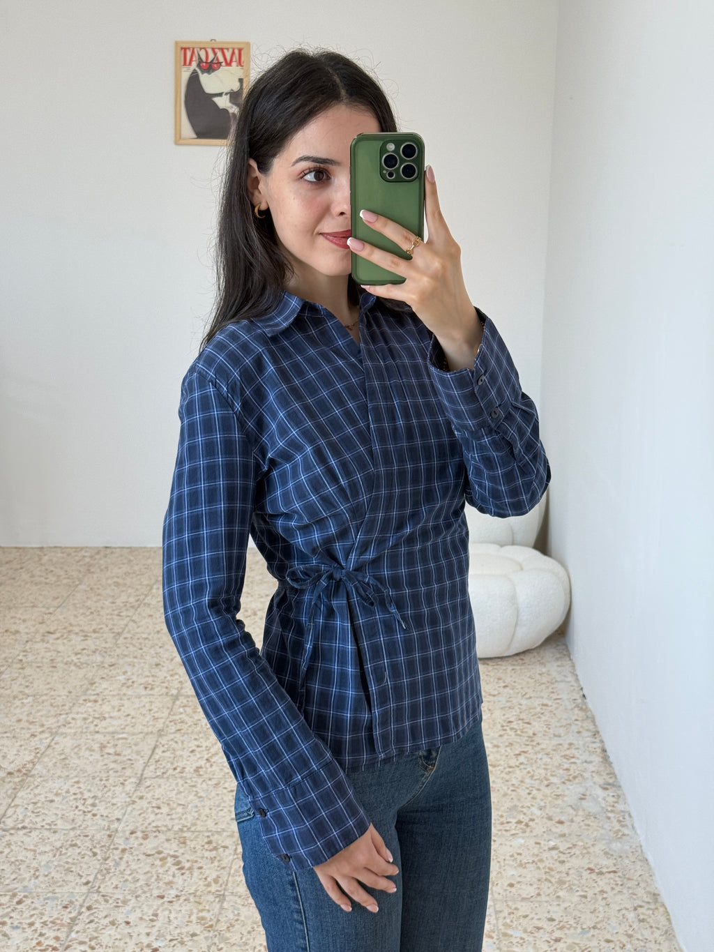 Navy Wrap Shirt
