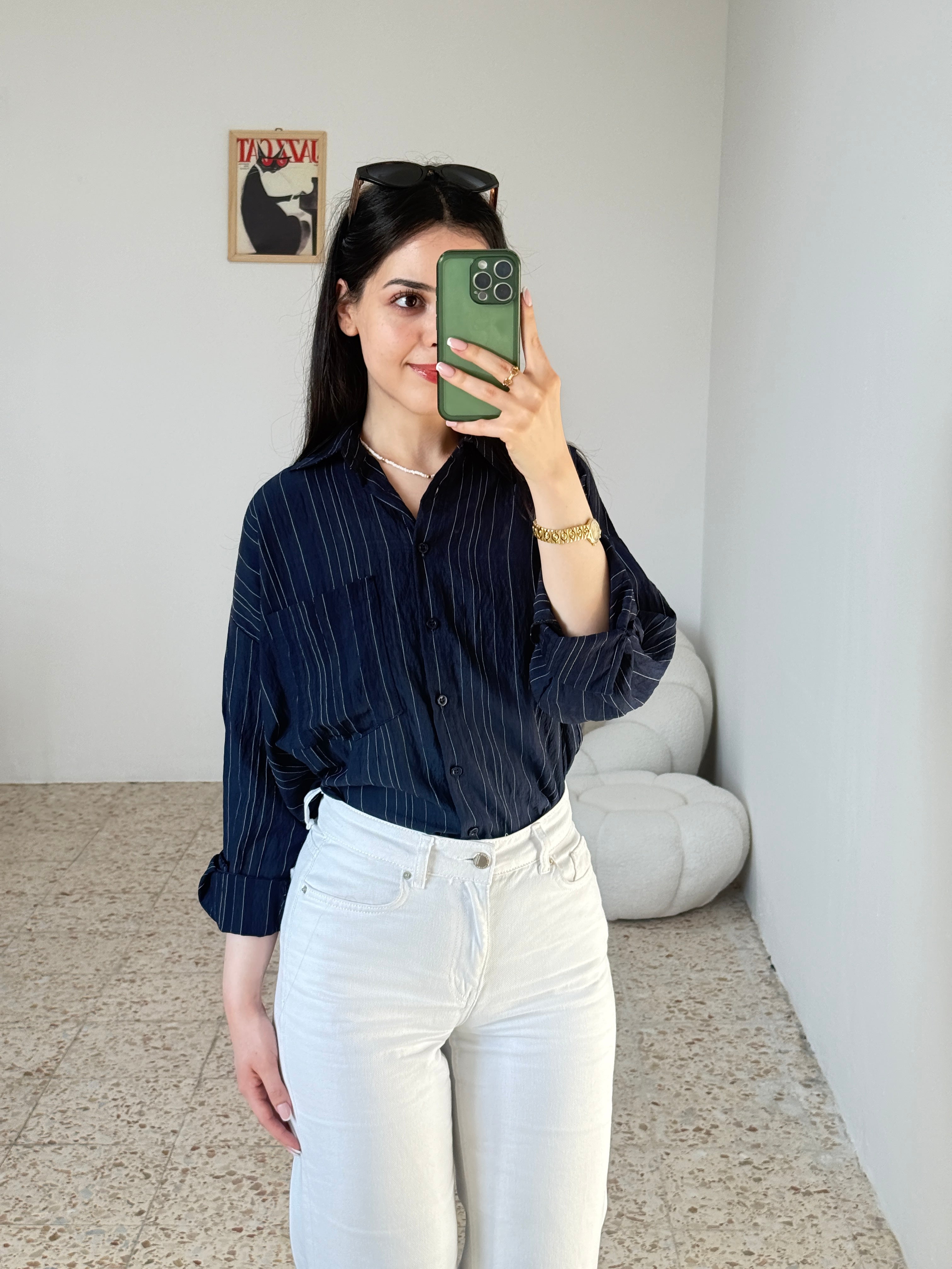 Navy Striped Shirt