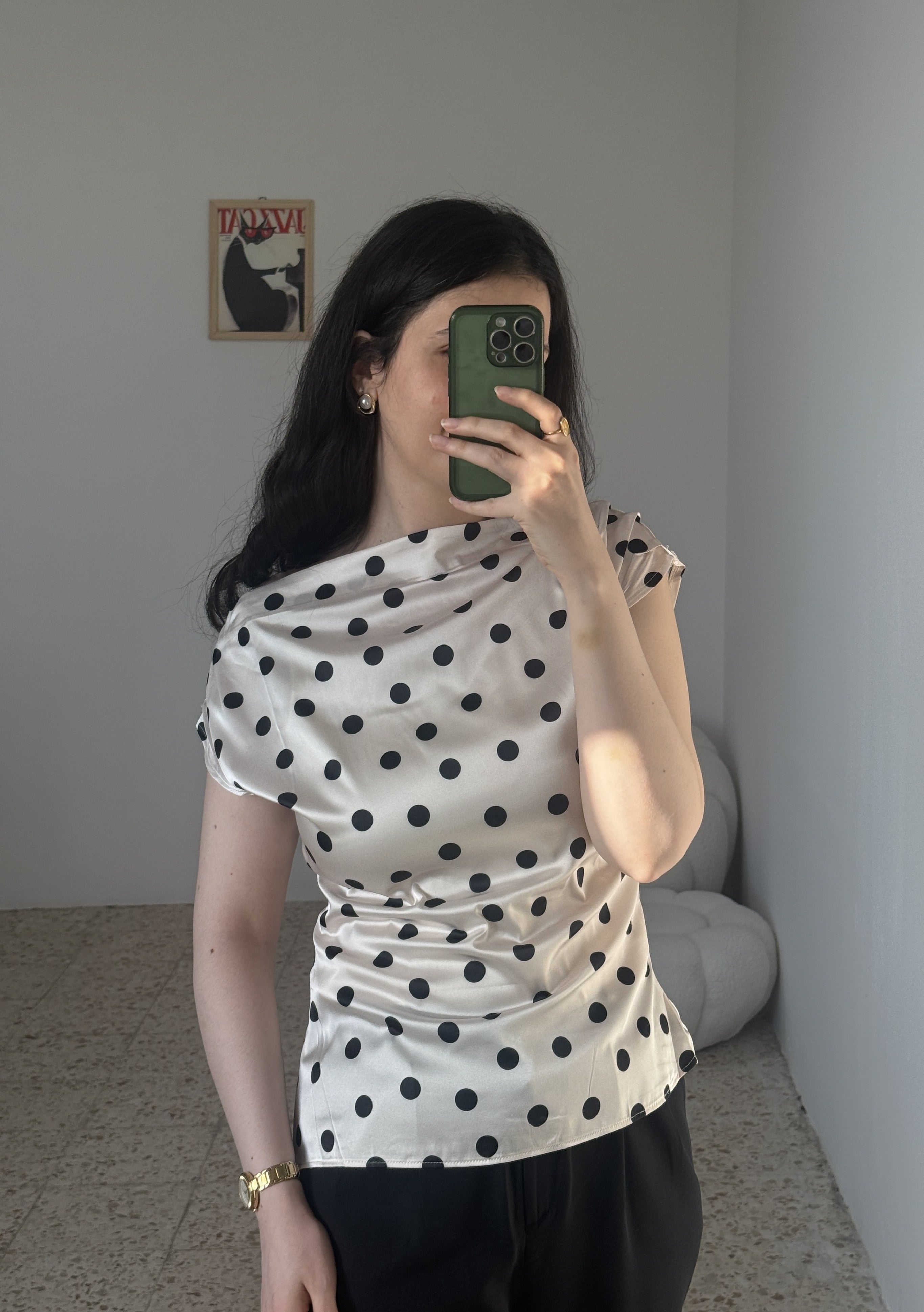 White Polka Dot Blouse